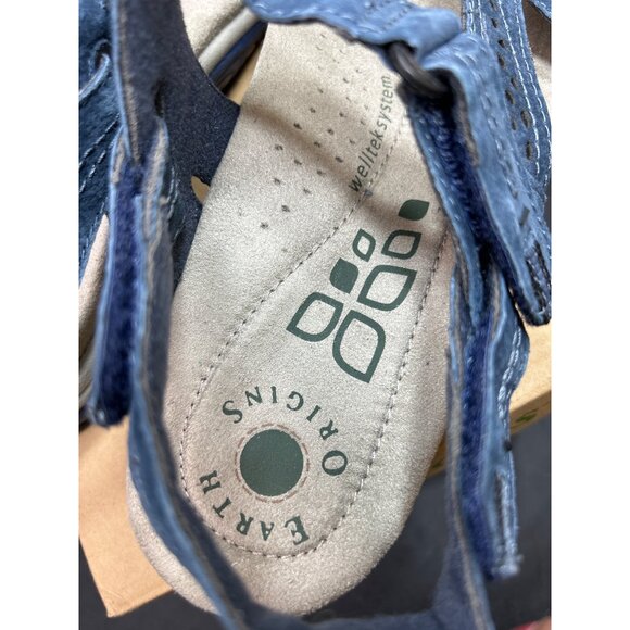 Womens Earth Origins Sullivan 9.5W Navy Pig Suede Sandals - Picture 6 of 9